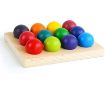 Picture of Rainbow Wooden Balls with Tray, 12 Piece Sorting and Matching Educational Learning Montessori Toy for Toddlers