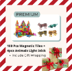 Picture of Christmas Gift 100 Pcs Magnetic Tiles + 4 Pcs Forest Animal